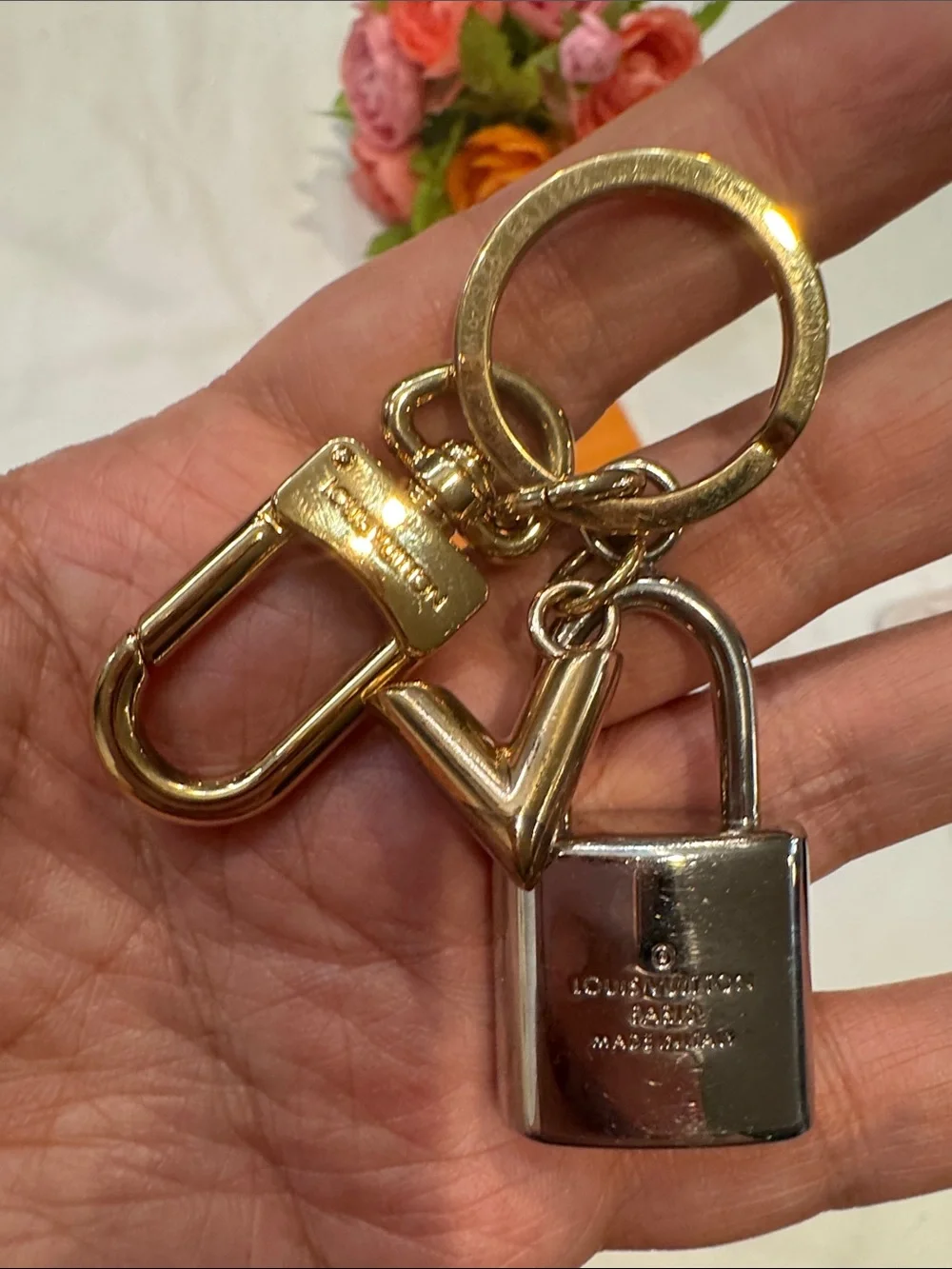 Authentic Louis Vuitton Tri-tone Hardwares Keyring